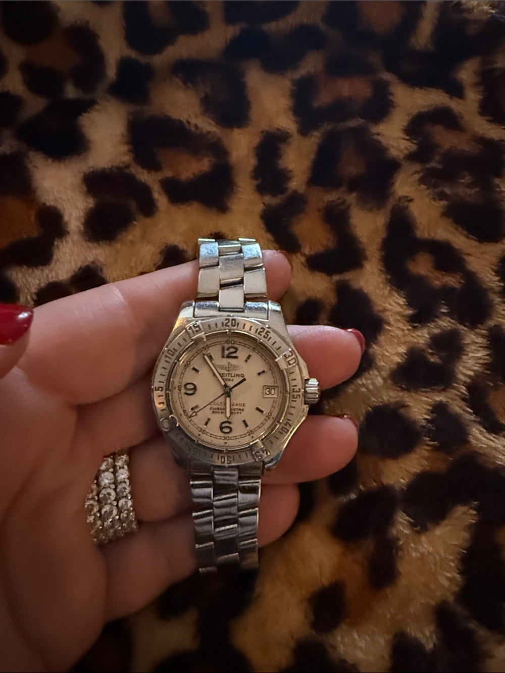 PRE OWNED!!  Breitling Stainless Steel Colt Oceane Watch with White Dial.
